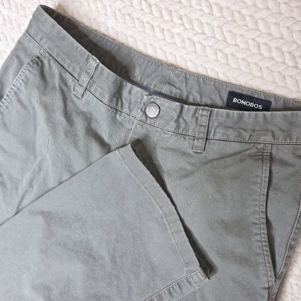 Bonobos Stretch Washed Chino Pants 31x34 Gray Slim Fit Casual Lightweight
